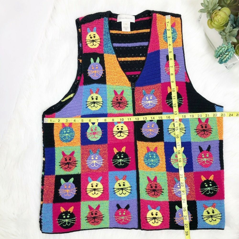VTG Susan Bristol Embroidered CAT Lover Sweater - Picture 5 of 5